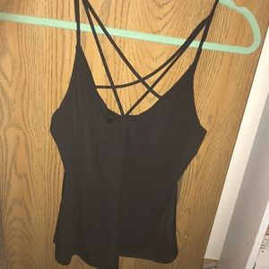 Black strapped tank top